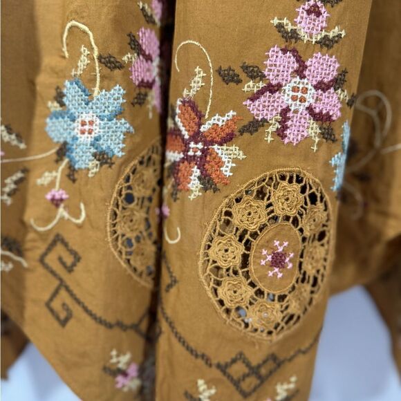 FREE PEOPLE ARIELL EMBROIDERED MAXI SKIRT IN OLIVE LEAF SP NWT - Picture 9 of 9